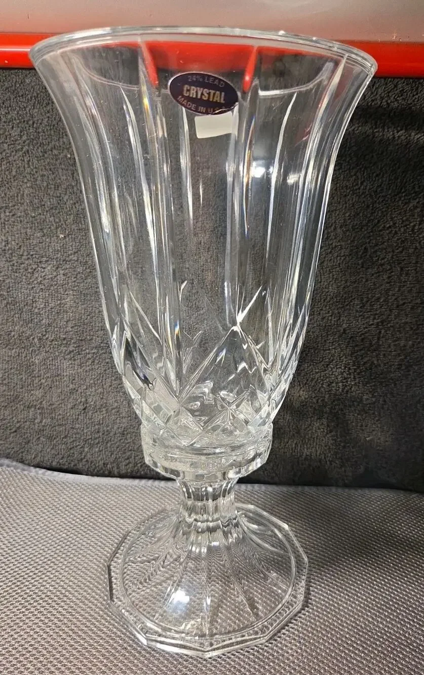 Shannon by Royal Crystal Rock - Vintage 24% Lead Crystal Hurricane Lamp & Globe